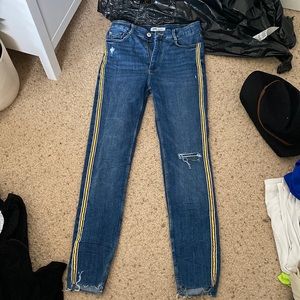 Skinny Zara jeans with stripes on side